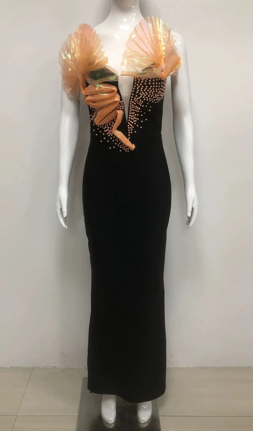 Florida Strapless Beaded Bandage Maxi Dress Flowering Girl