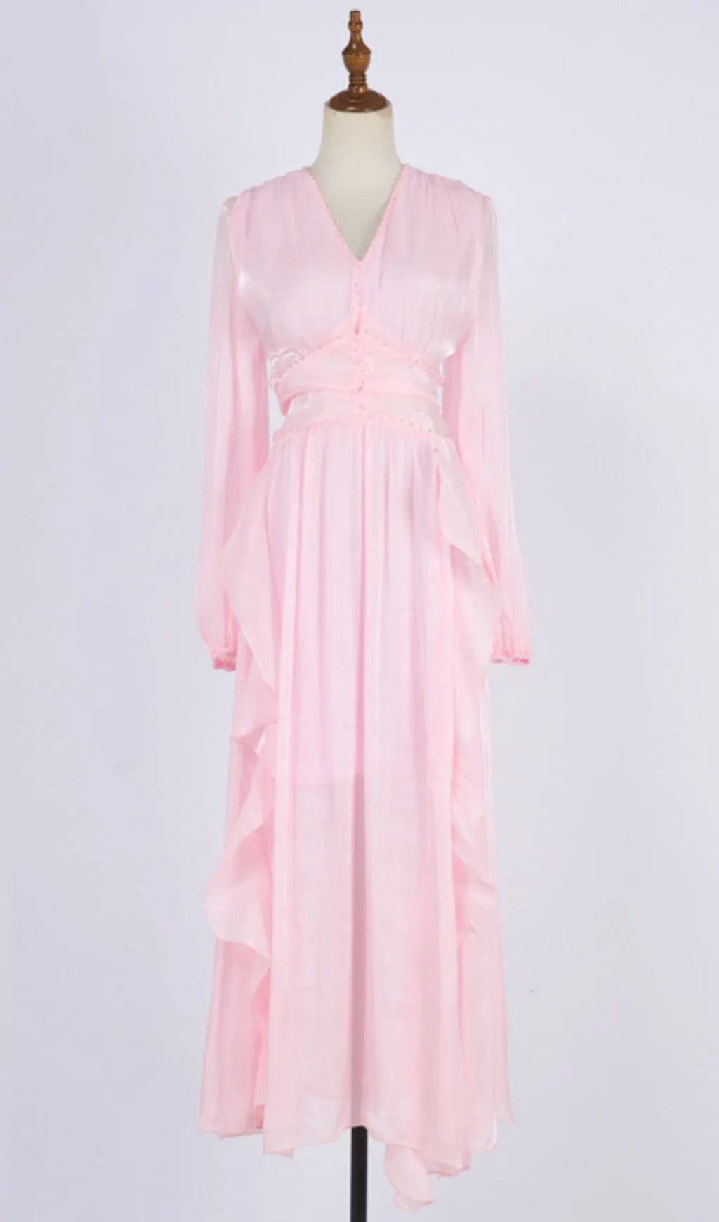 Ginger V-Neck Long Sleeve Maxi Dress Flowering Girl