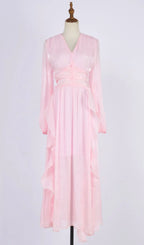 Ginger V-Neck Long Sleeve Maxi Dress Flowering Girl