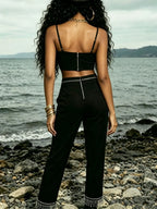 Makbule Black Diamante Two-Piece Set Flowering Girl