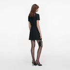 Tabitha Boucle Collared Tweed Mini Dress In Black Flowering Girl