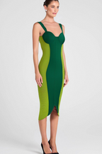 Green Bandage Slip Midi Dress Flowering Girl