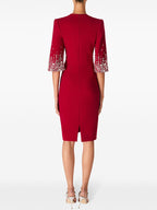 biela v-neck crystal-embellished midi dress in red Flowering Girl