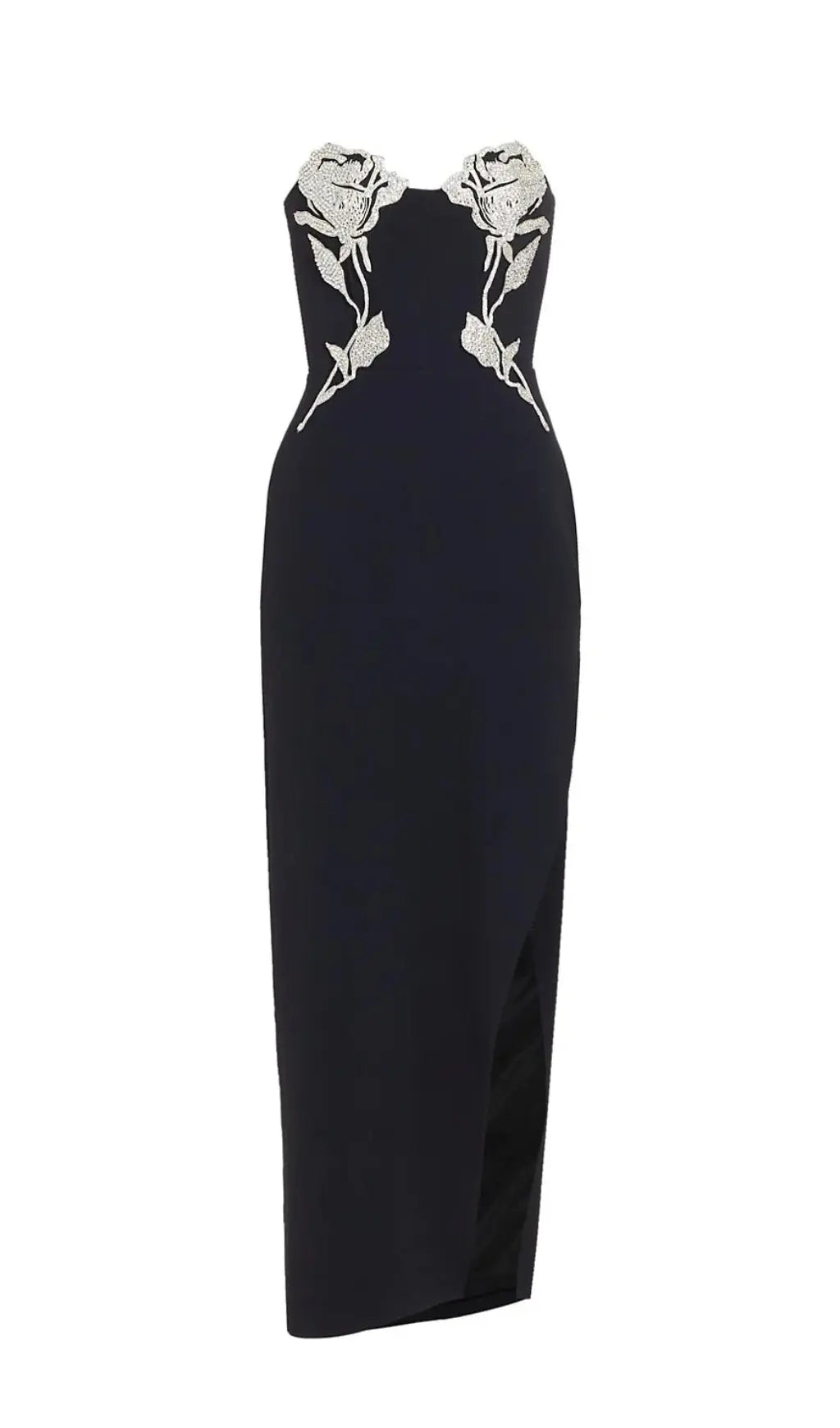 Crystal Flower Maxi Dress In Black Flowering Girl