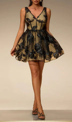 Eustacia V Neck Floral Mini Dress Flowering Girl