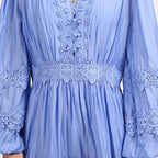 Estée Blue Long Sleeve Maxi Dress Flowering Girl