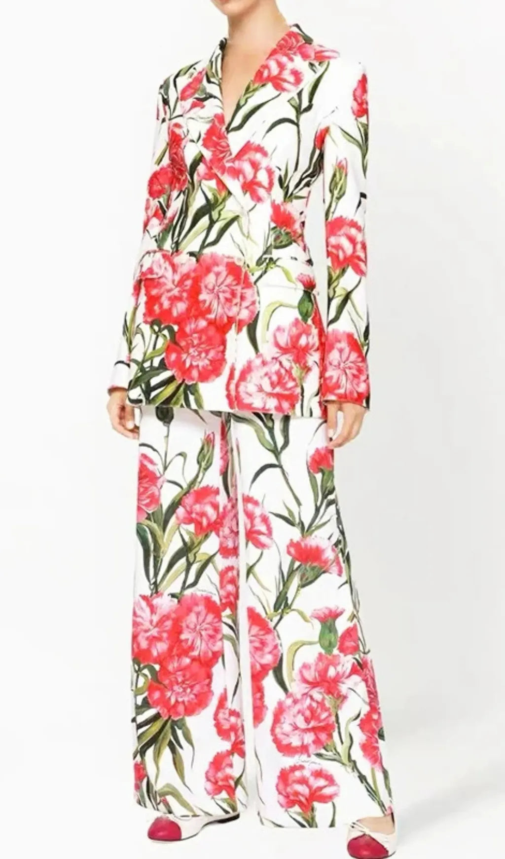 Garrett Flower Printed Blazer & Pants Set Flowering Girl
