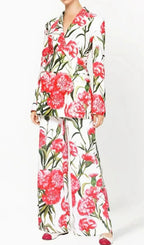 Garrett Flower Printed Blazer & Pants Set Flowering Girl