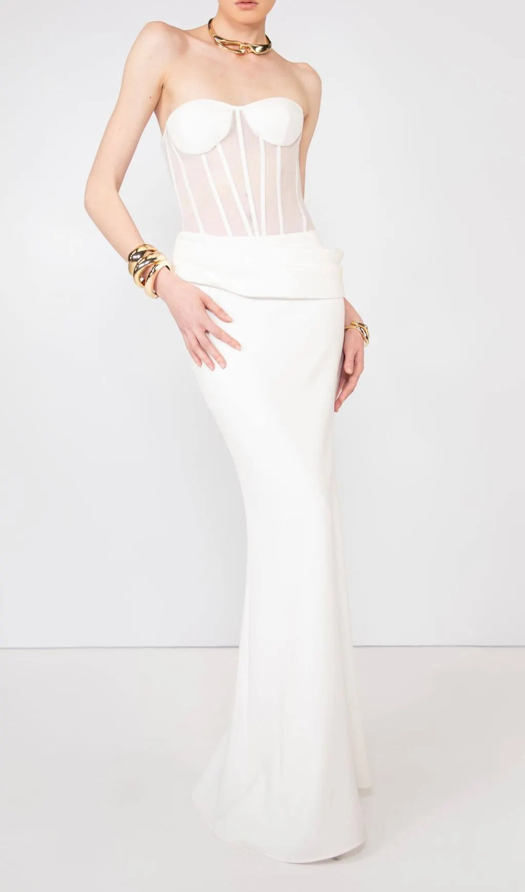 Ilena White Corset Skirt Set Flowering Girl