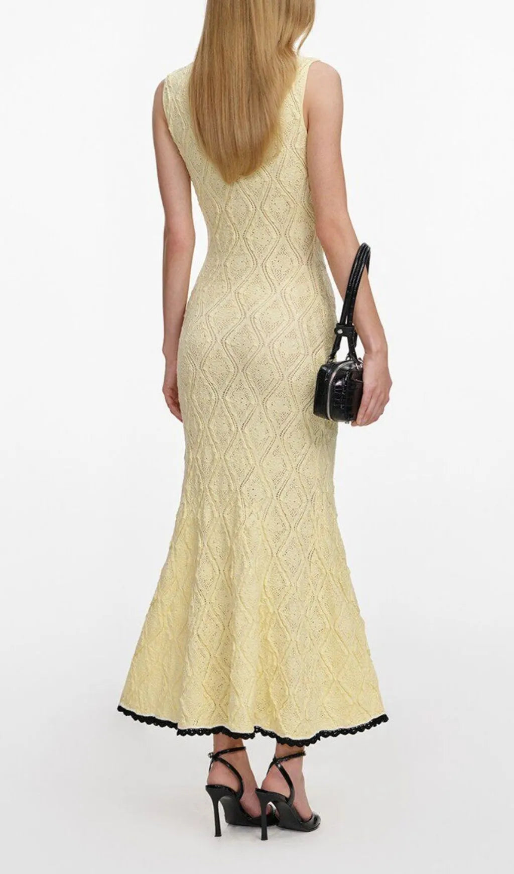 Madelynn Yellow Sleeveless Knit Midi Dress Flowering Girl