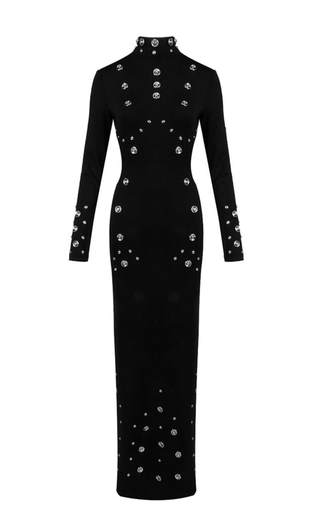 Ishana Black Long Sleeve Embellished Maxi Dress Flowering Girl