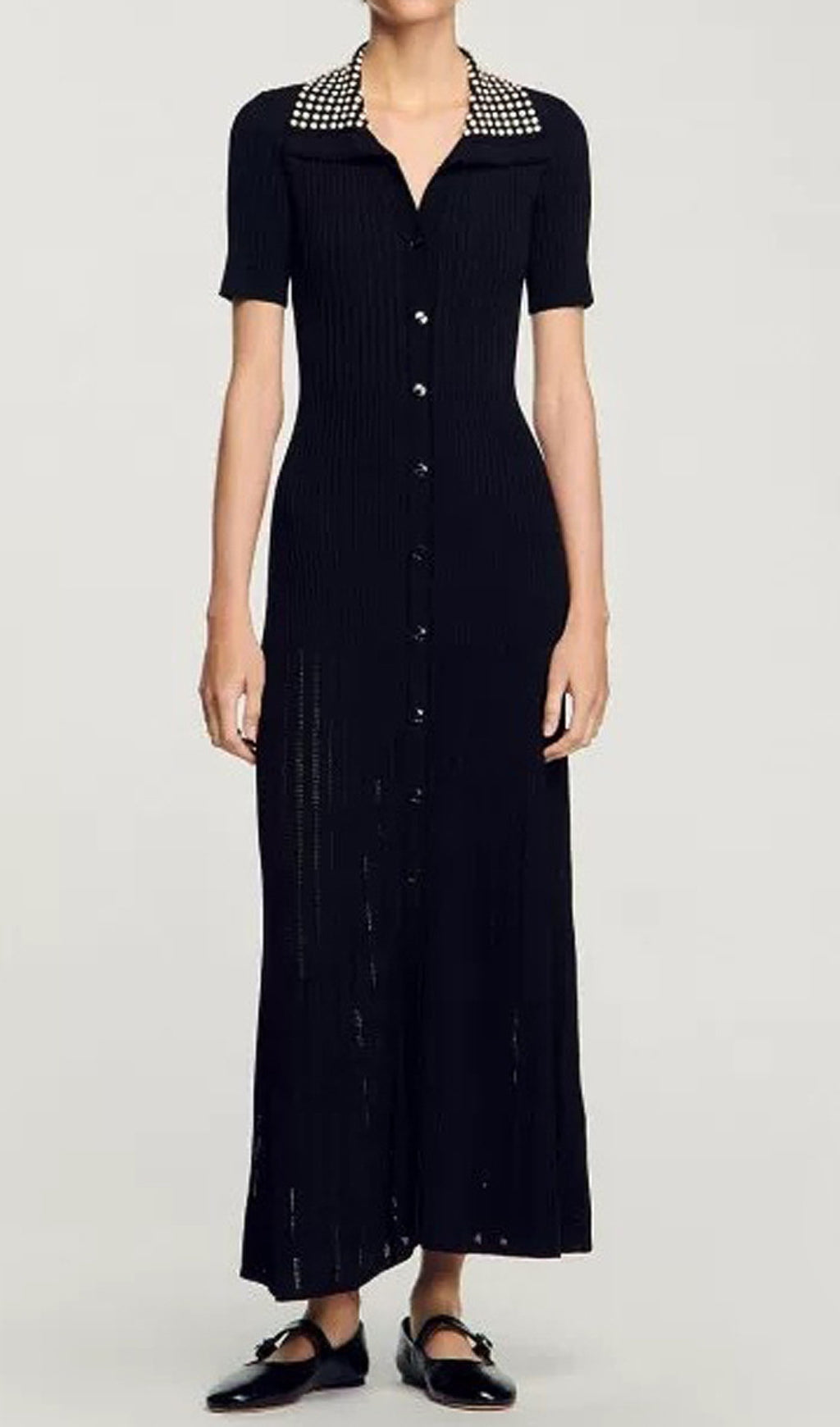 Eliana Lapel Knit Maxi Dress Flowering Girl