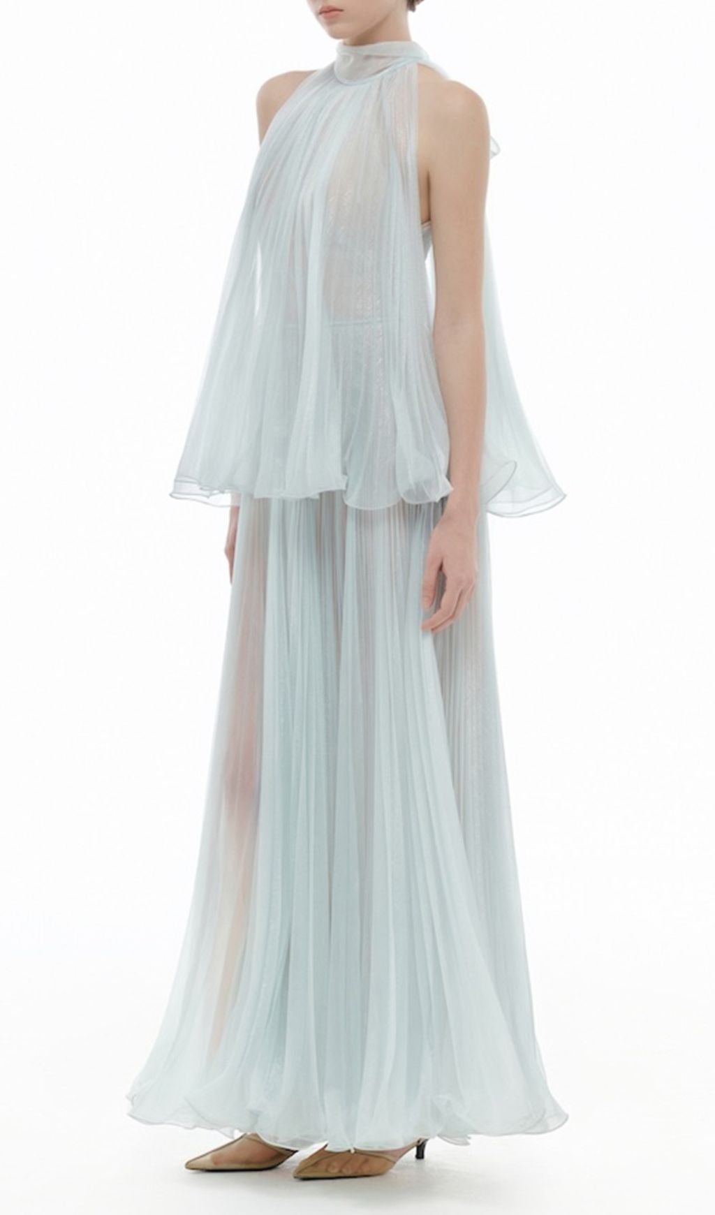 Halona Halter Mesh Maxi Dress Flowering Girl