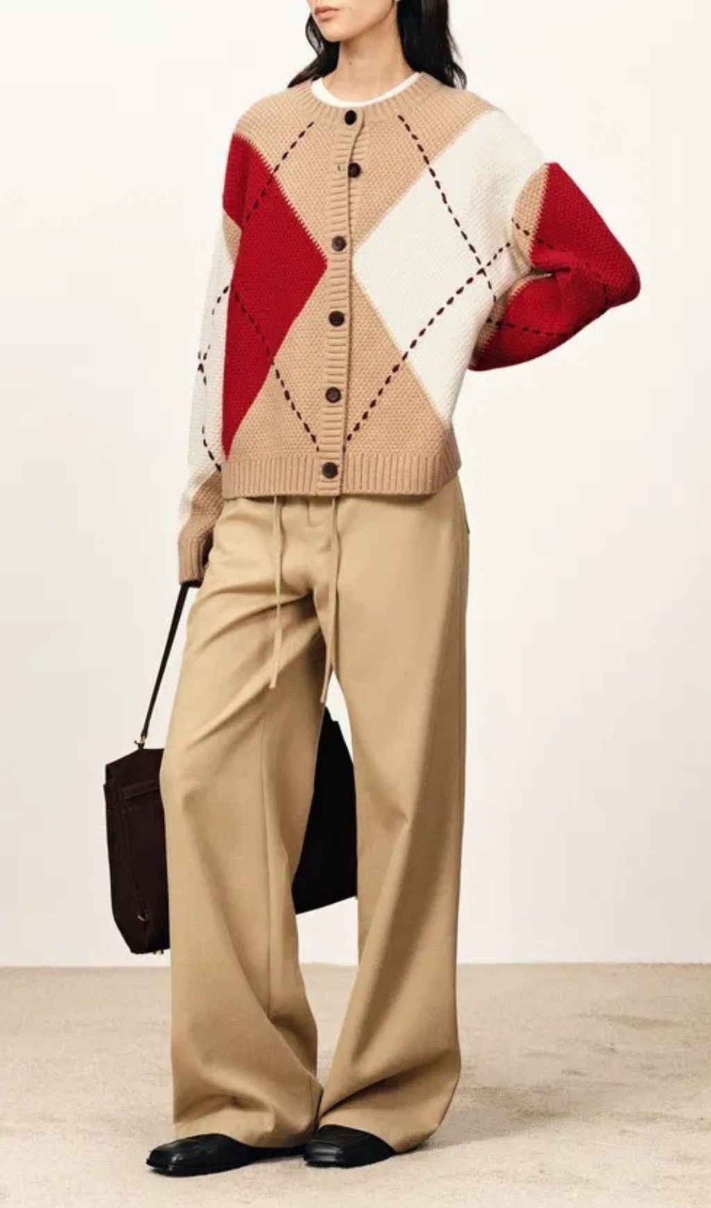Juno Color-Blocking Knitted Cardigan Flowering Girl