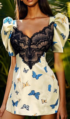 Fleet Butterfly Lace Mini Dress Flowering Girl