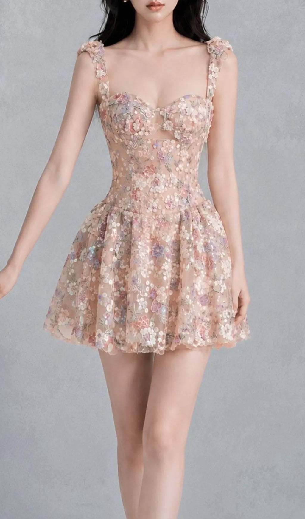 Kyara Strappy Floral Mini Dress Flowering Girl