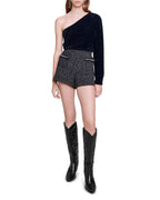 SEQUIN BEAD TRIM TWEED SHORTS Flowering Girl