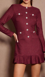 Lani Red Long Sleeve Mini Dress Flowering Girl