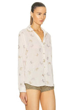 Laurent Blouse In White Flowering Girl