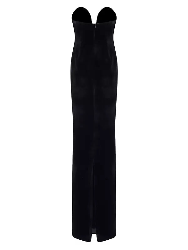 Hermosa Silk Strapless Bow Gown In Black Flowering Girl