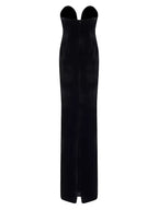 Hermosa Silk Strapless Bow Gown In Black Flowering Girl