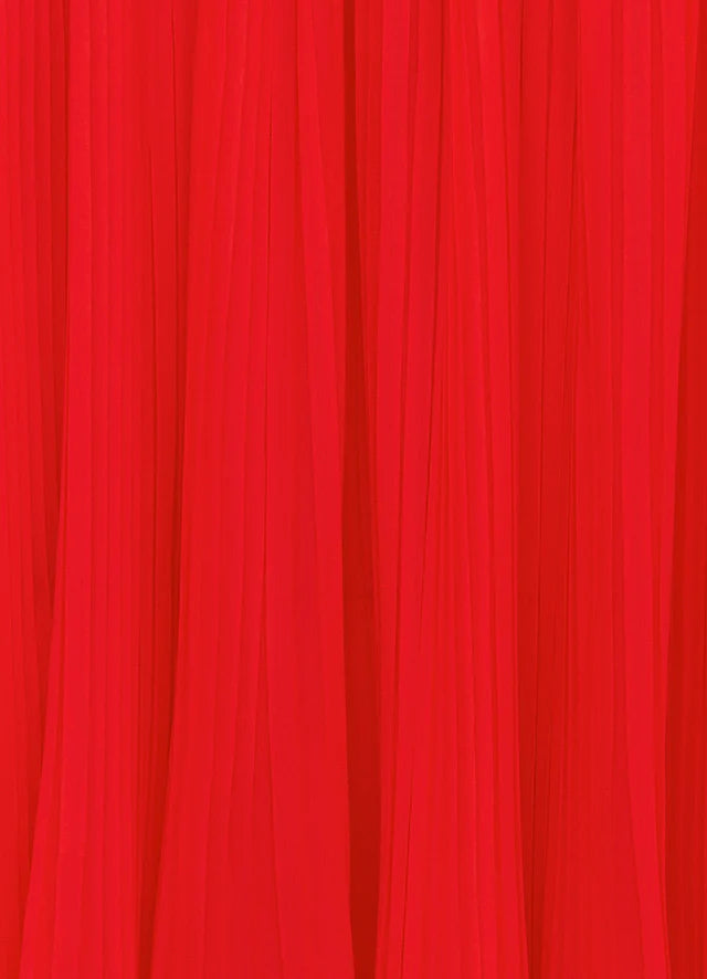 draped floor length dress in scarlet Flowering Girl