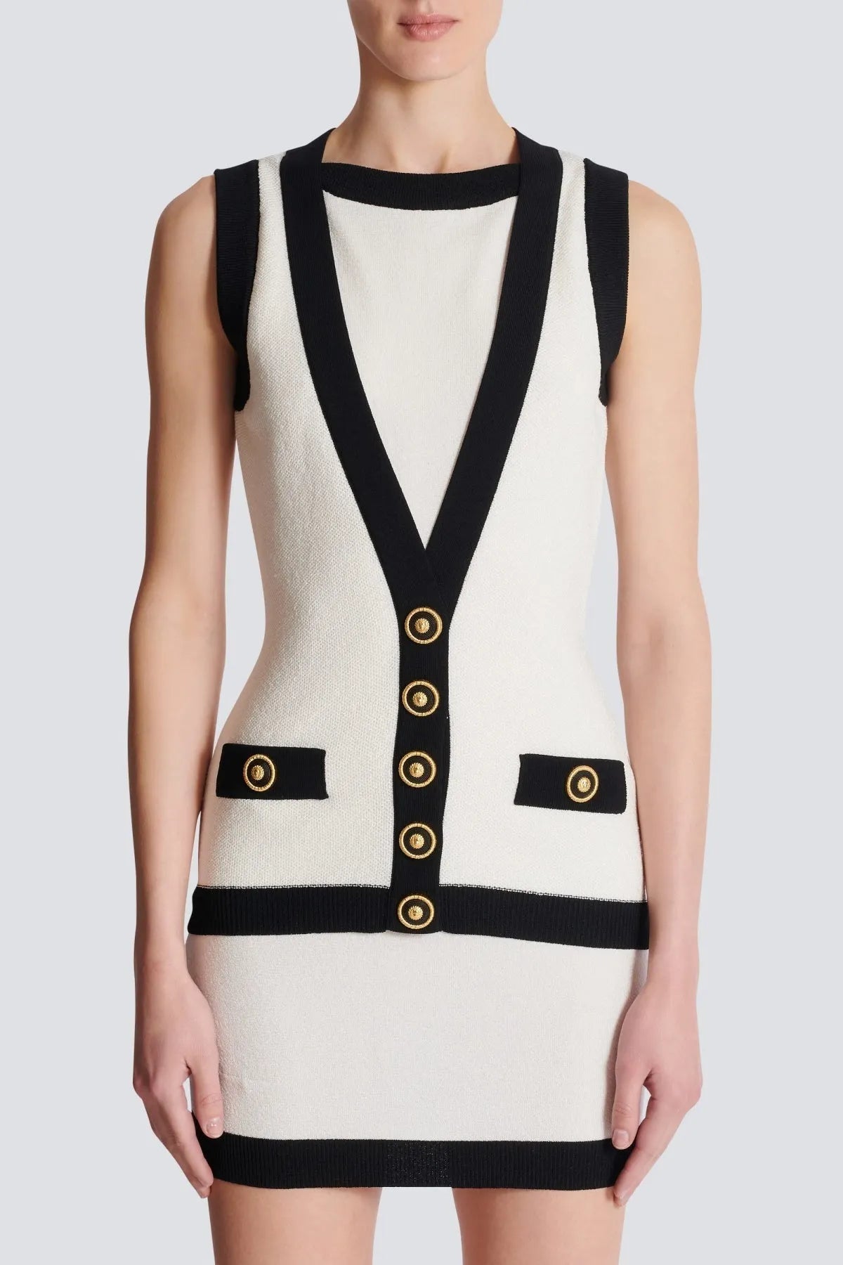 Aliphine Two-Tone Mini Bandage Dress Flowering Girl