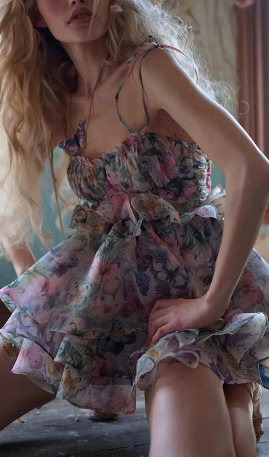 Dillian Floral Mini Dress Flowering Girl