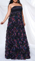 Belinay Black Strapless Plus Size Maxi Dress Flowering Girl