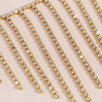 Tassel And Diamond Chest Chain In Gold Flowering Girl
