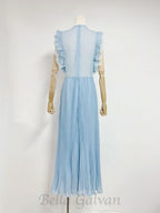 Chiffon Ruffled Maxi Dress in blue Flowering Girl