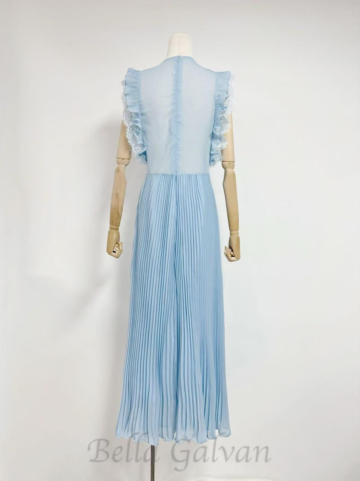 Chiffon Ruffled Maxi Dress in blue Flowering Girl