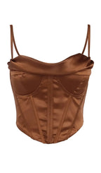 Brown Corset Top Flowering Girl