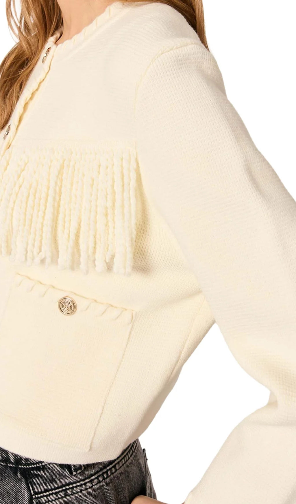 Fringed Cardigan Flowering Girl