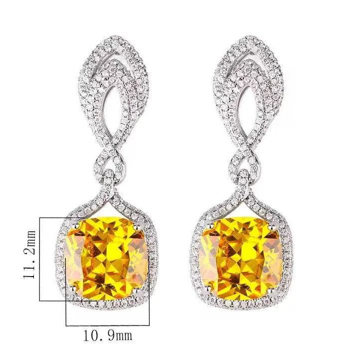 Helen Cushion Cut Gemstone Sterling Silver Earrings Flowering Girl