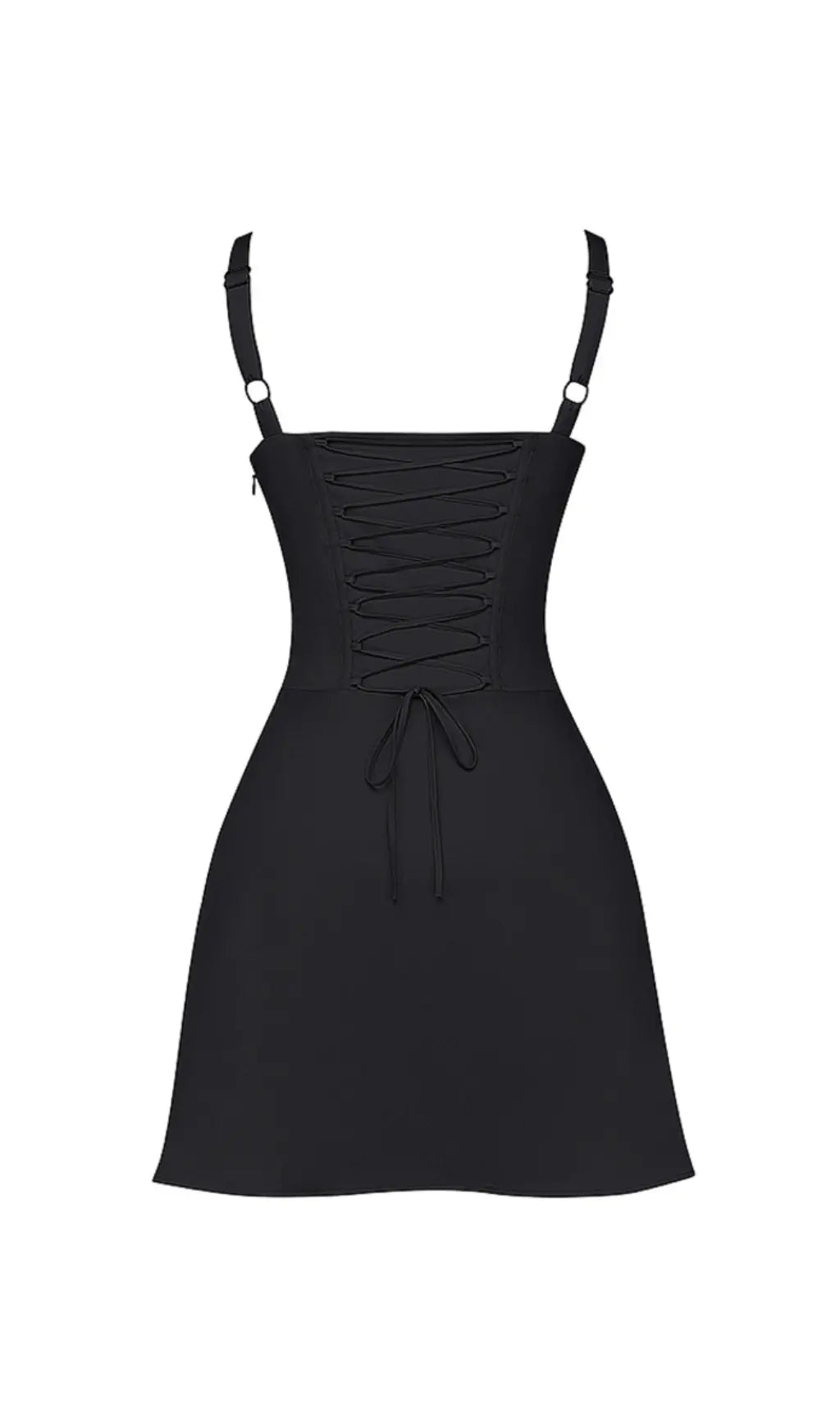 Black Corset Mini Dress Flowering Girl