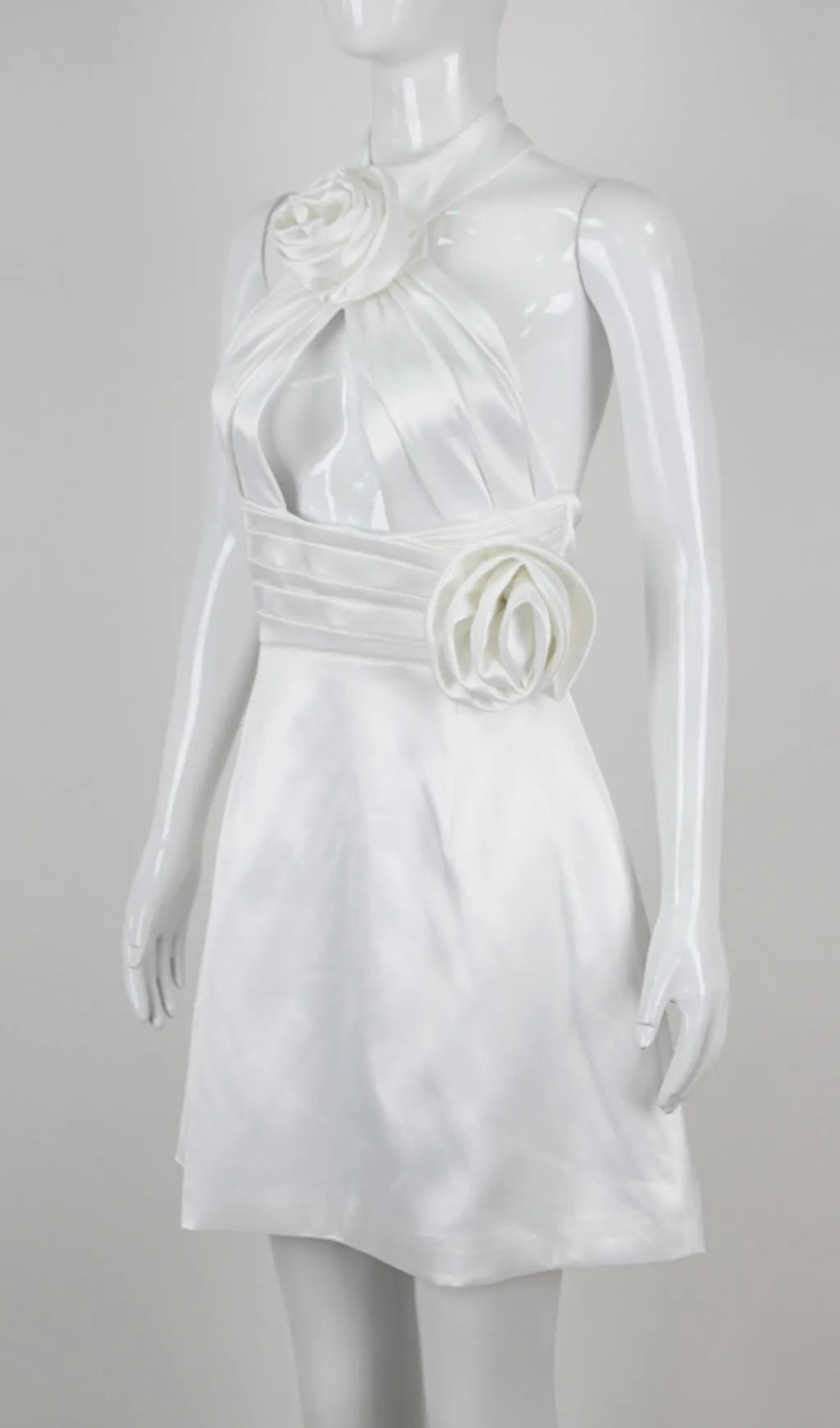 Akbar White Halter Flower Dress Flowering Girl