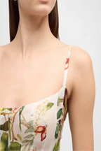 Multicolor Floral Print Fauna Gazar Gown Flowering Girl