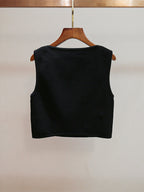Marcia Black Double Breasted Vest Flowering Girl