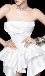 Emiel White Strapless Corset Mini Dress Flowering Girl