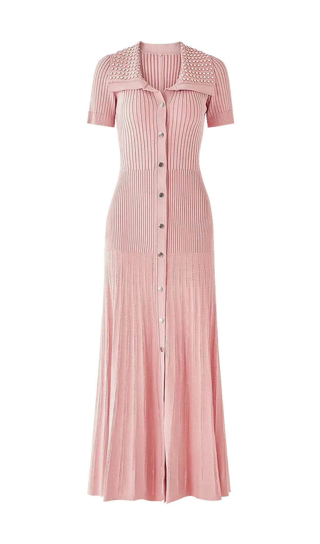 Eliana Lapel Knit Maxi Dress Flowering Girl