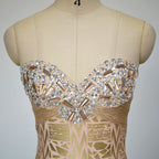 Bevin Gold Crystal Print Mini Dress Flowering Girl