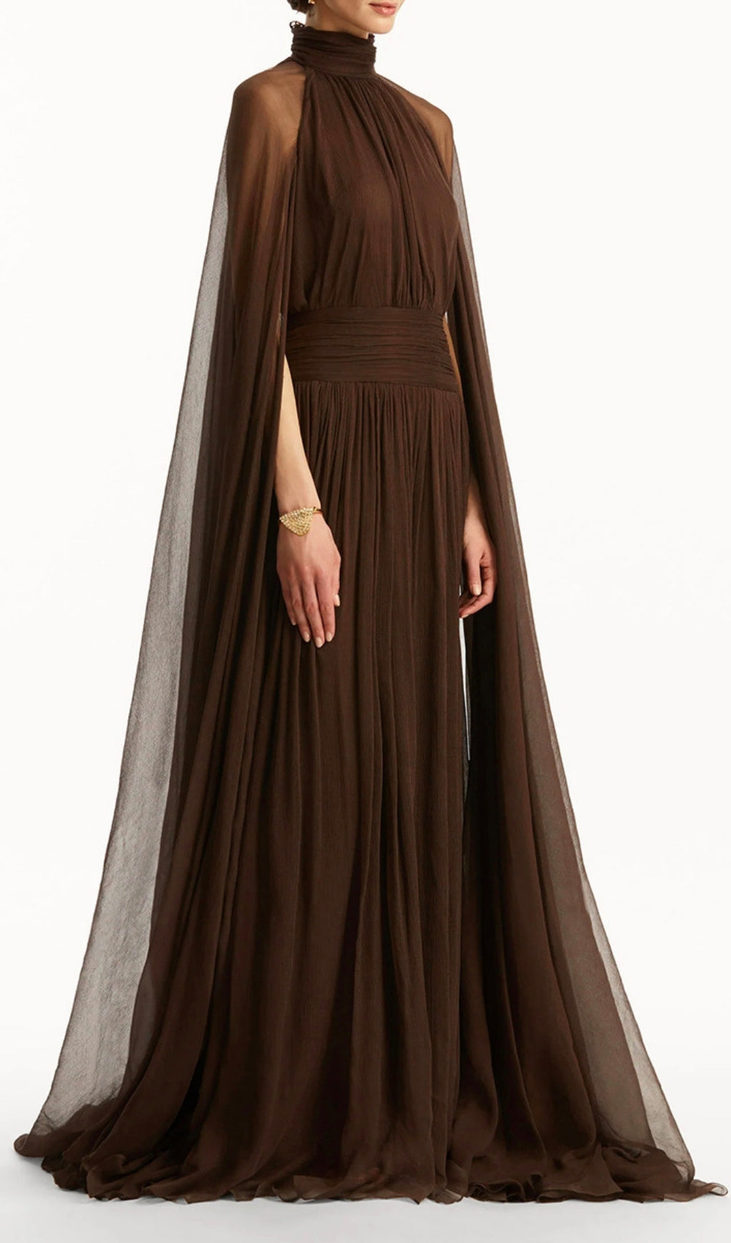 Franz Coffee Butterfly Mesh Maxi Dress Flowering Girl