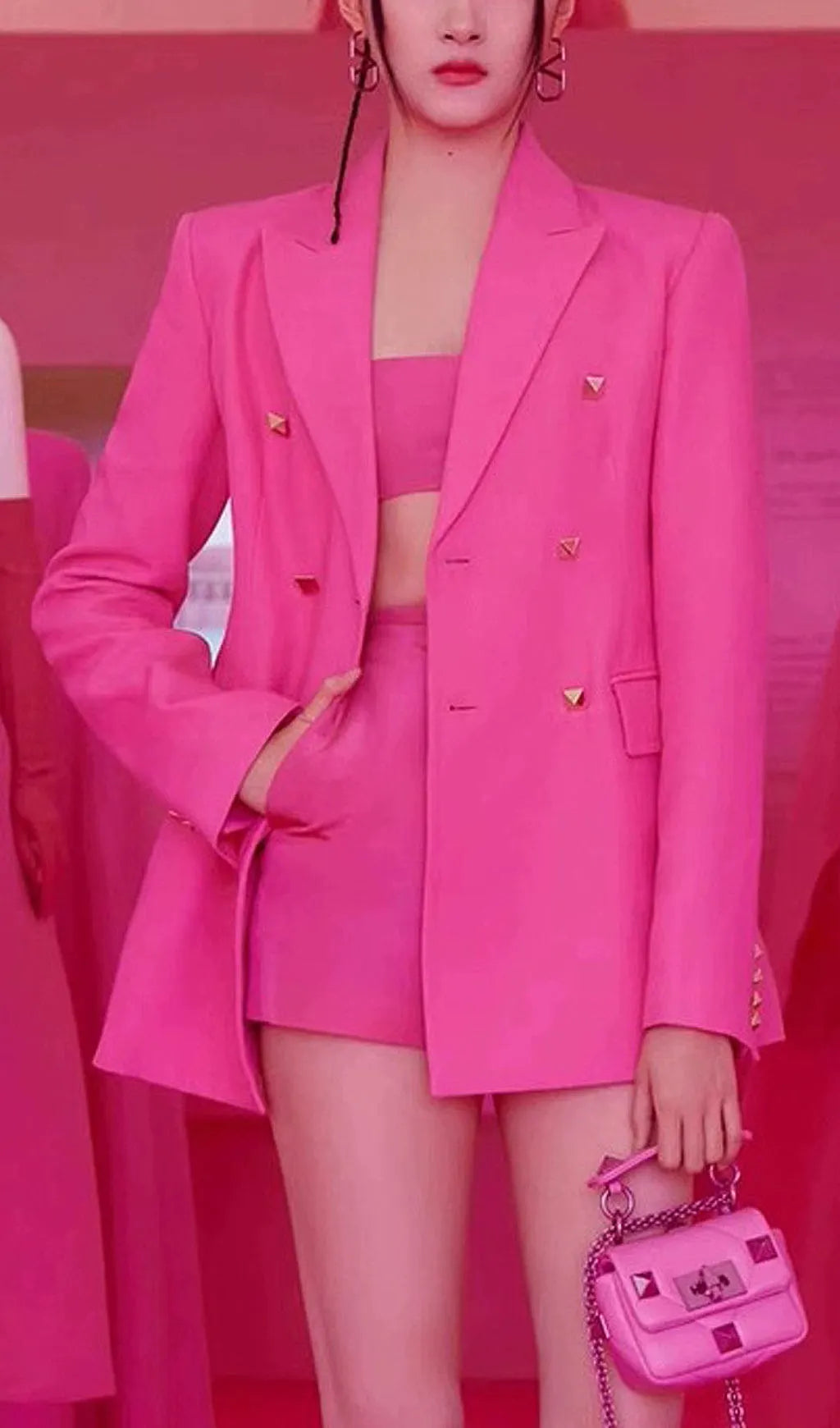 Aenor Pink Blazer Set Flowering Girl