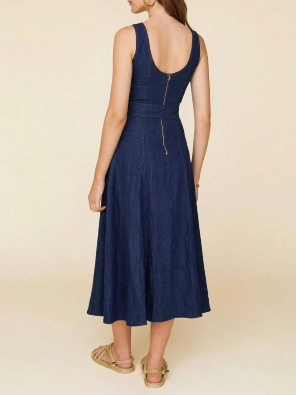 Meg Sleeveless Denim Midi Dress Flowering Girl