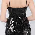 Chole Black Strappy Sequin Maxi Dress Flowering Girl