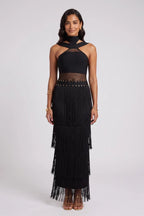 Black Bandage Column Dress Flowering Girl