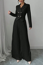 Black Long-Sleeved Suit Flowering Girl
