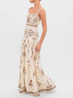 Meabh Strappy Printed Maxi Dress Flowering Girl