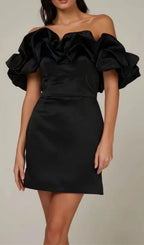 Satin Ruffle Strapless Dress Flowering Girl